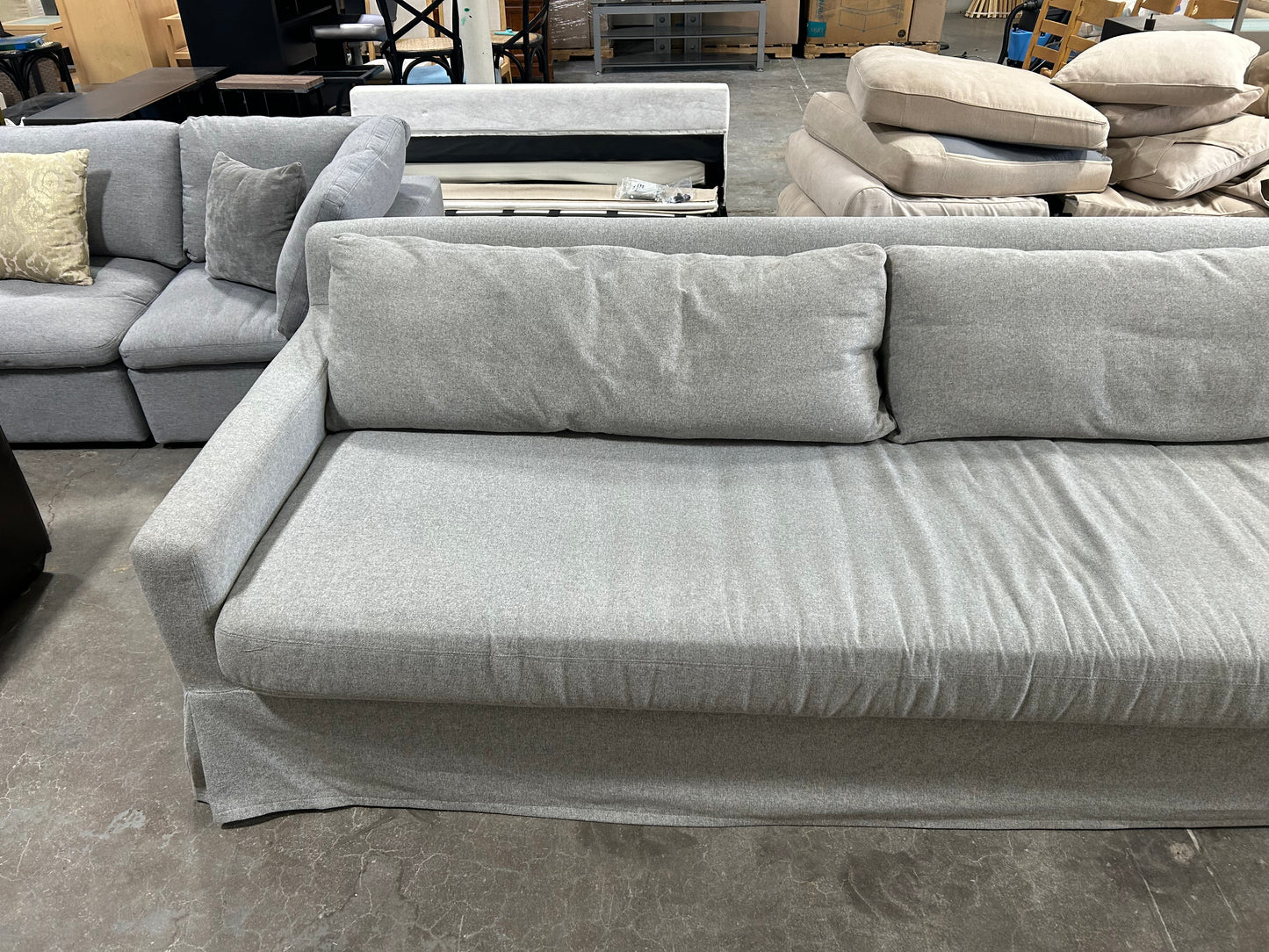 Restoration Hardware Belgian Track Arm Slipcovered Sofa
