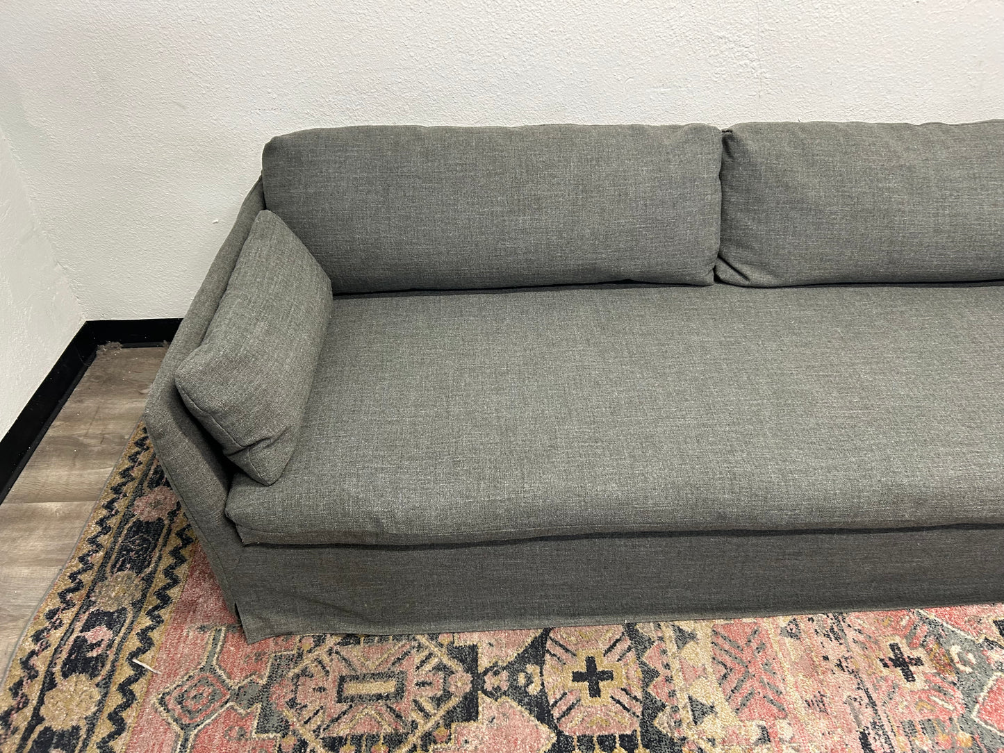 Crate & Barrel Charcoal Gray 94” Rivera Sofa