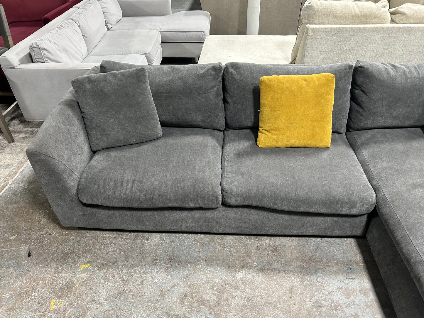 Mario Capasa Gray Feathers Collection Sectional
