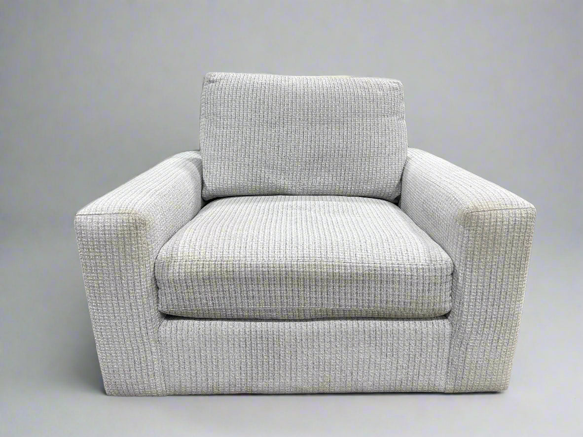 Arhaus Sky Grey Oversize Swivel Chair