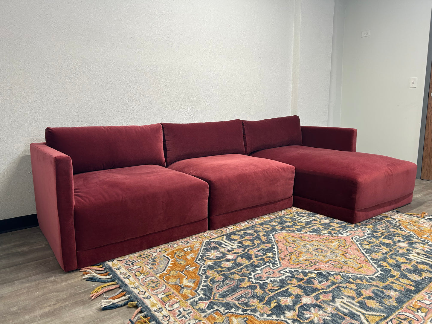 BRAND-NEW Joybird Raspberry Velvet Modular Sectional