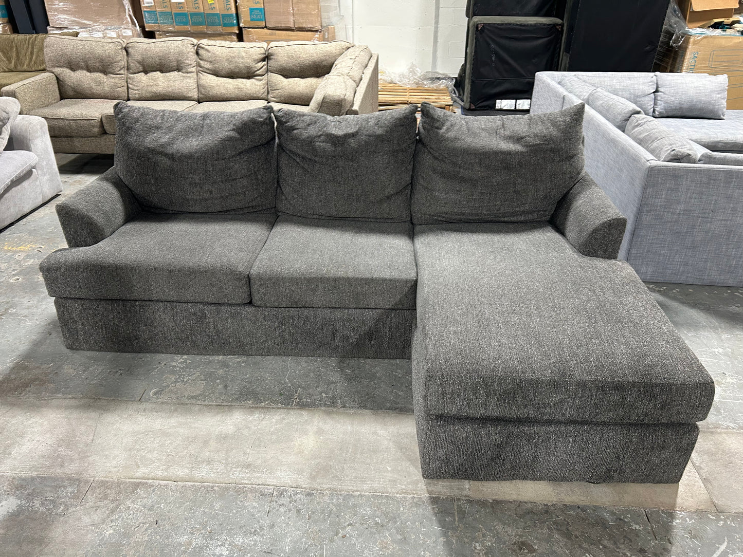 Dark Gray Reversible Chaise Sectional