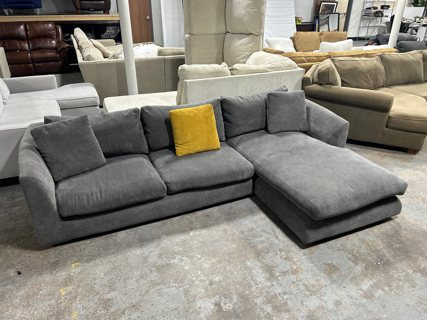 Mario Capasa Gray Feathers Collection Sectional