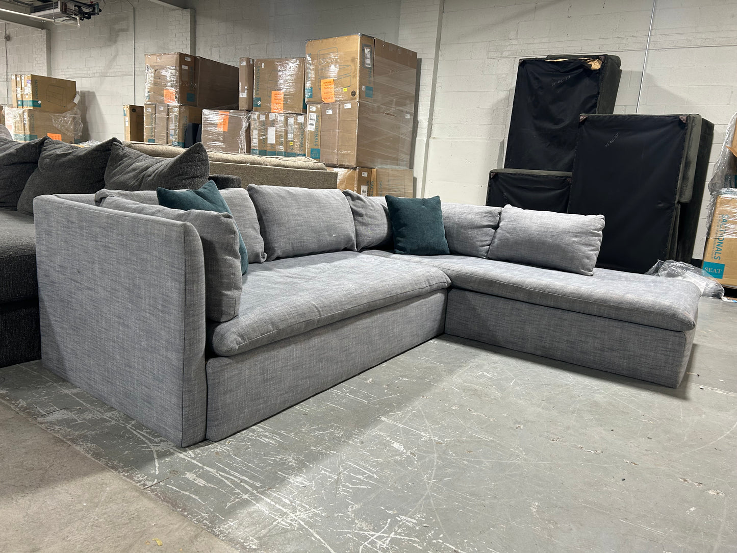 West Elm Shelter 2-Piece Bumper Chaise Sectional