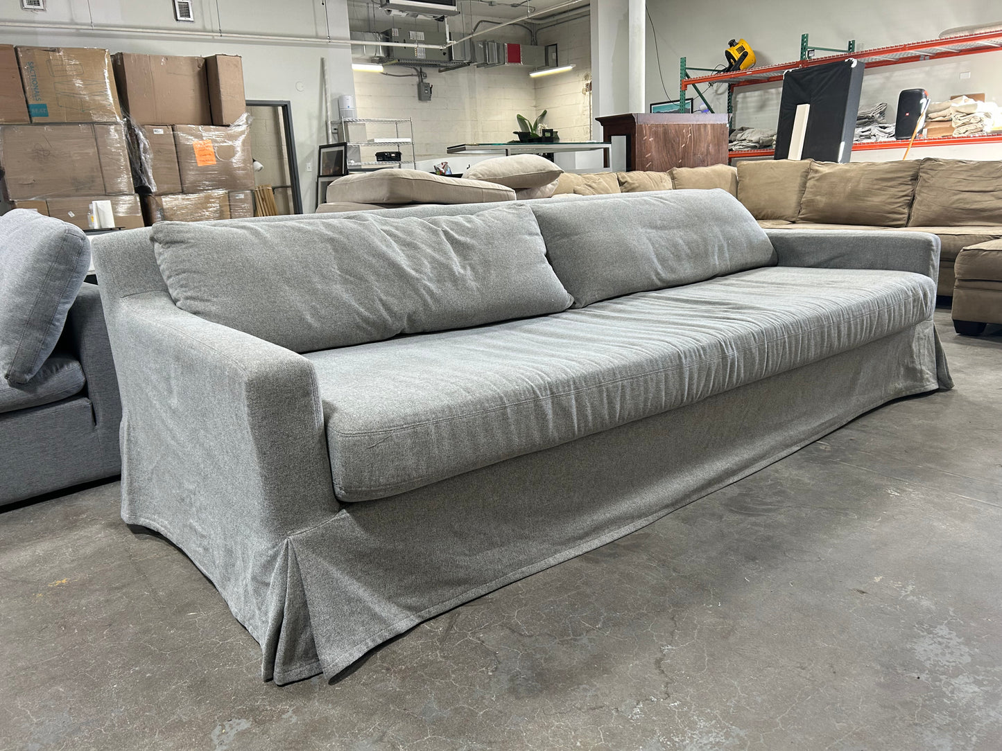 Restoration Hardware Belgian Track Arm Slipcovered Sofa