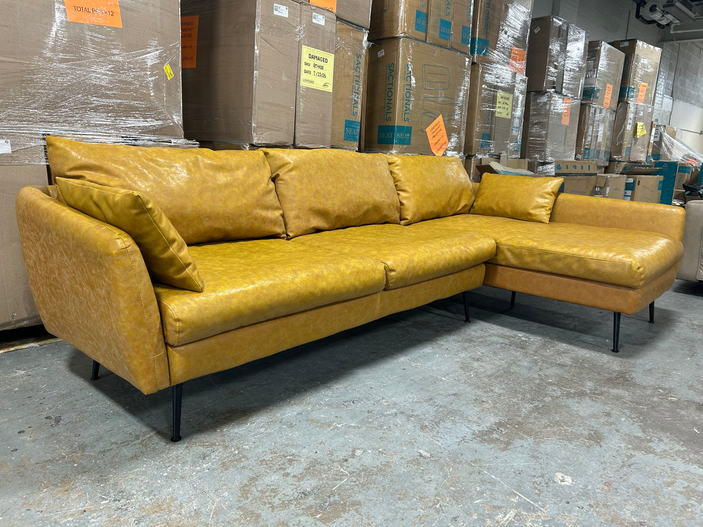 Albany Park Leather Park Sectional