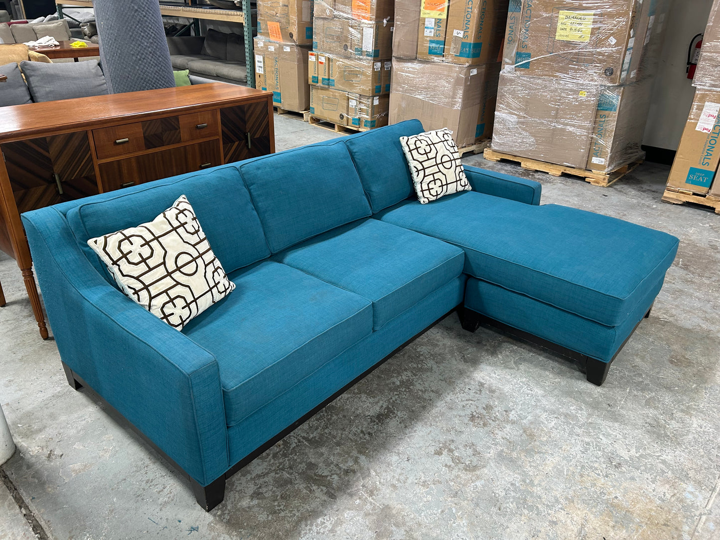 Jonathan Louis Teal Reversible Chaise Sectional