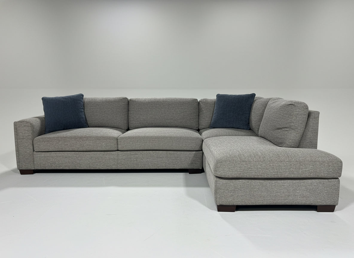 Contemporary Dark Gray 2-Pc Chaise Sectional