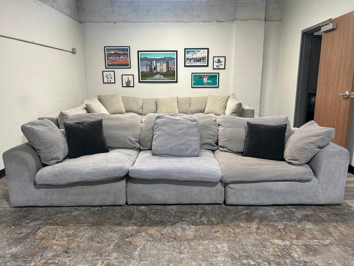 3-Pc Modular Light Grey Cloud Sofa