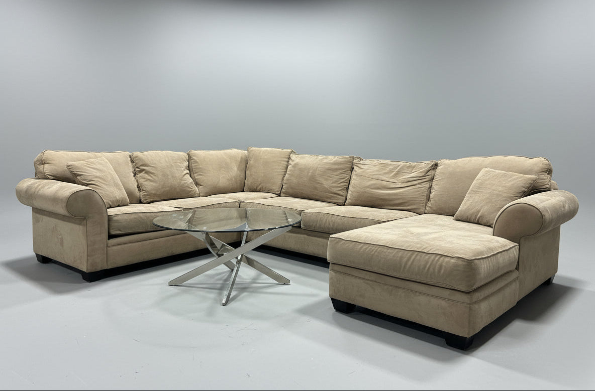 Jonathan Louis Large 3-Pc Brown Chaise Sectional