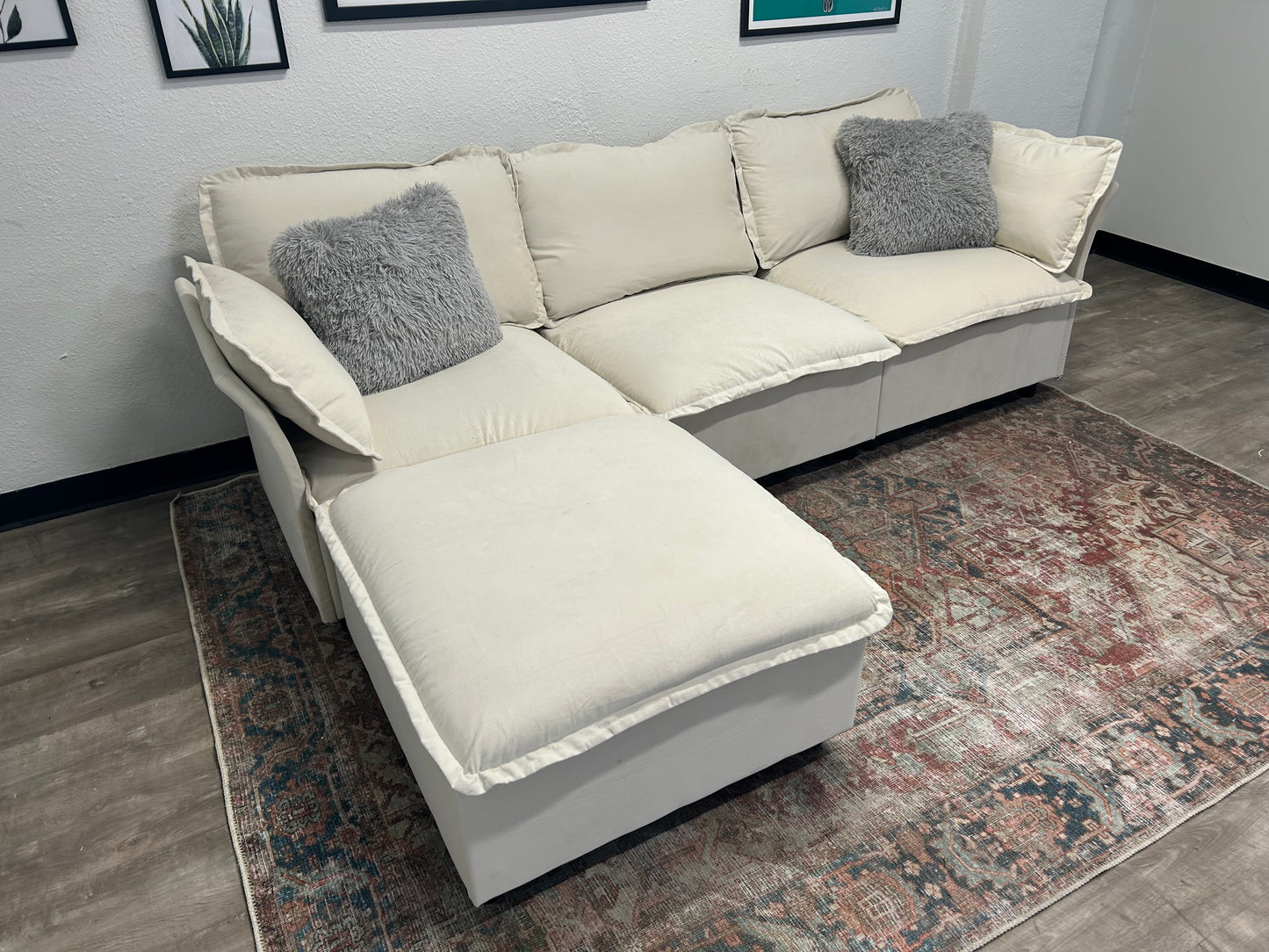 4-Pc Modular Cream Sectional