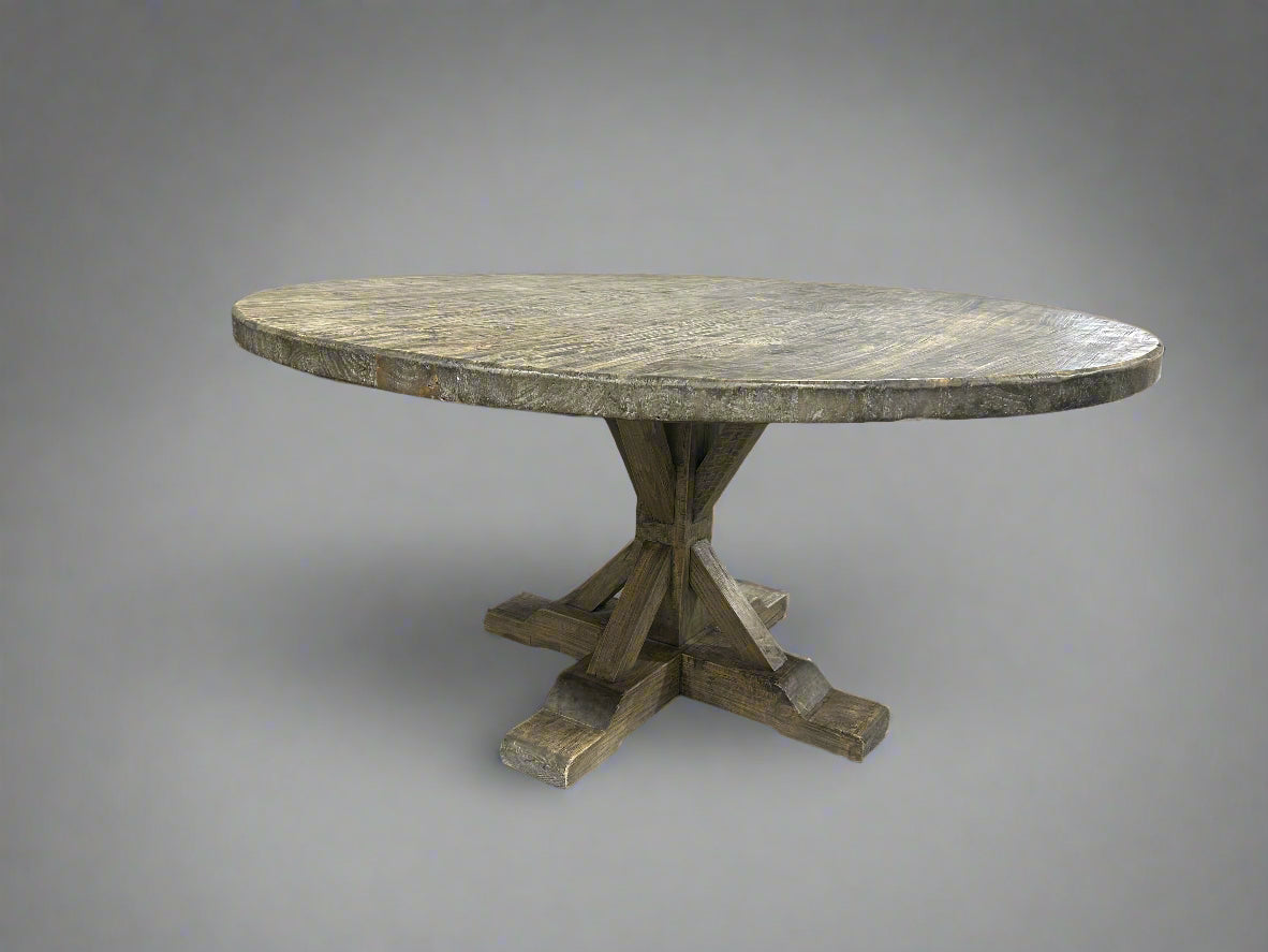 CUSTOM-MADE Round Wooden Farmhouse Dining Table