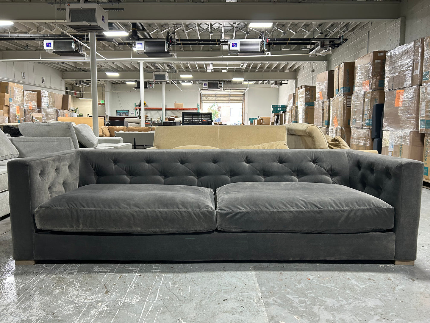 Restoration Hardware Modena Tufted Shelter Arm Sofa