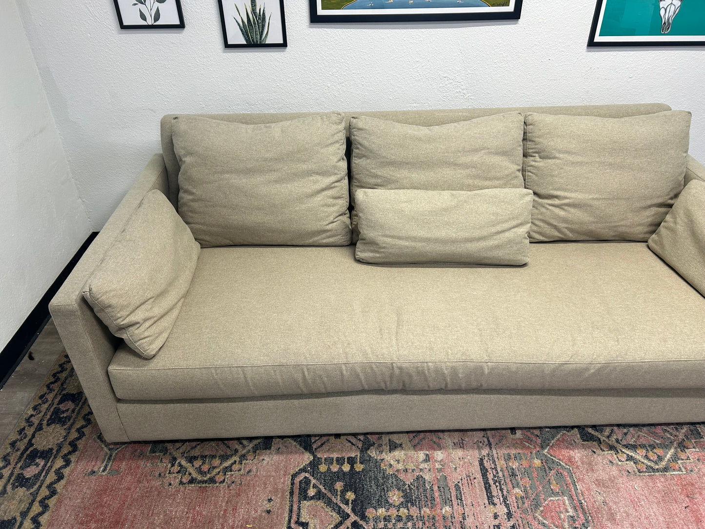 Arhaus Beige Kipton Bench-Seat Sofa