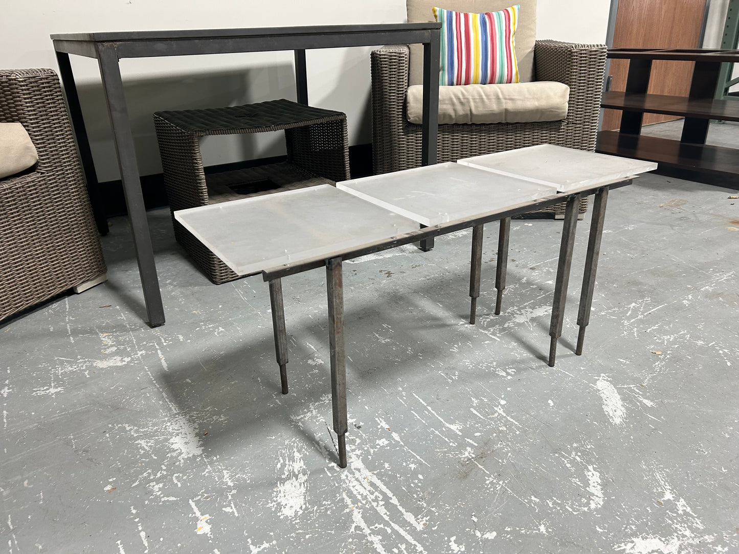 Glass Top Metal Table