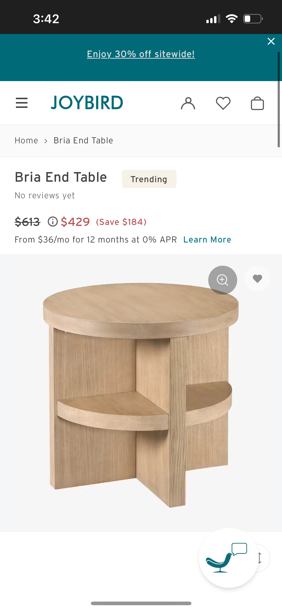 BRAND-NEW Joybird Bria End Table