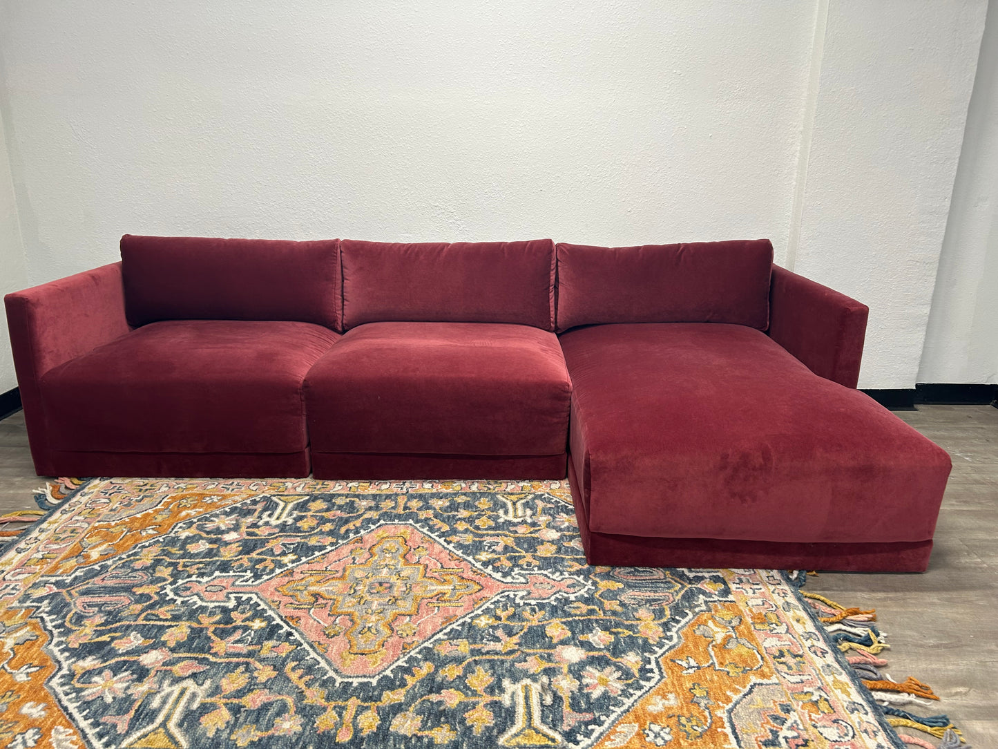 BRAND-NEW Joybird Raspberry Velvet Modular Sectional