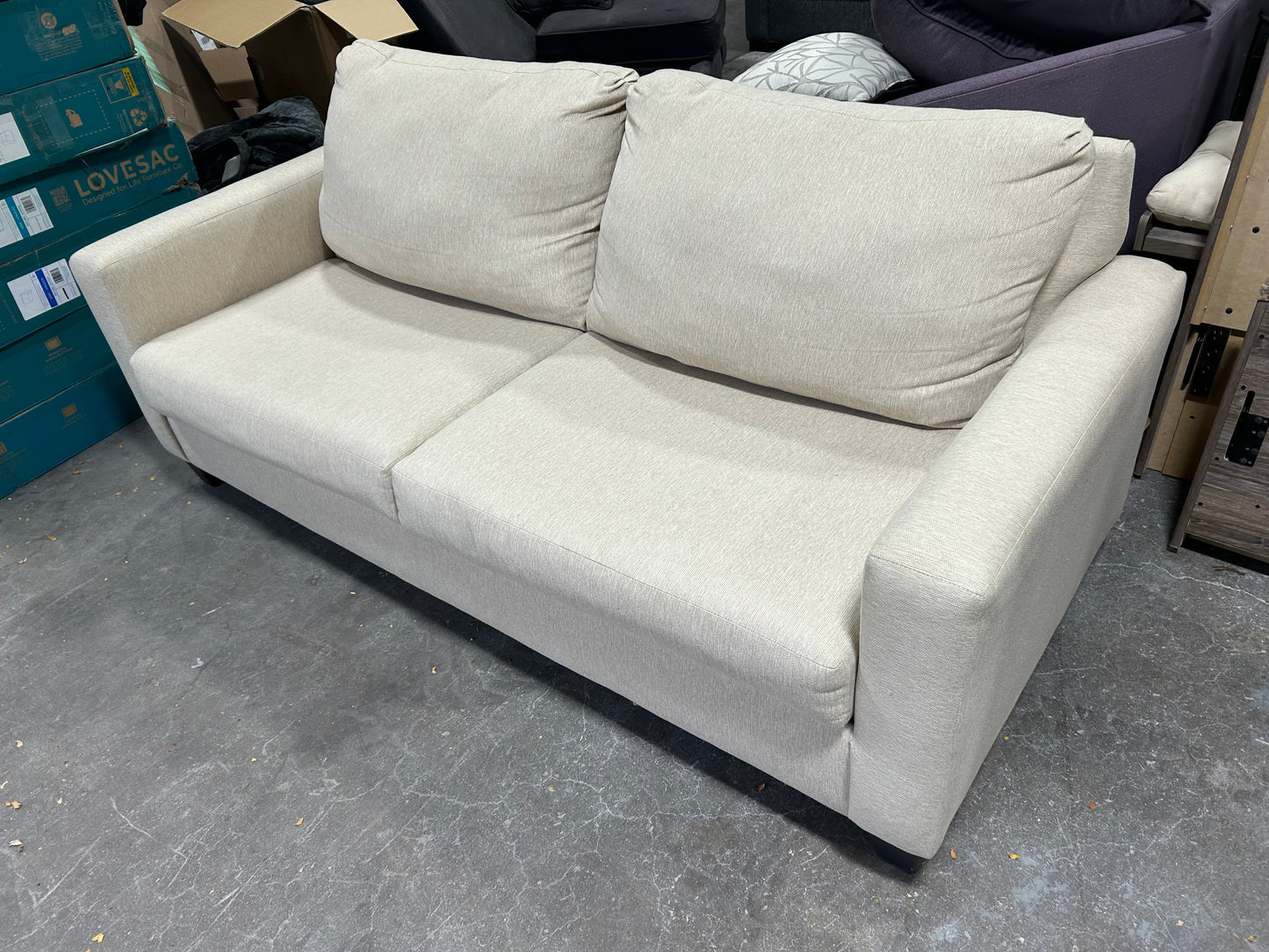 Contemporary Beige Sleeper Sofa