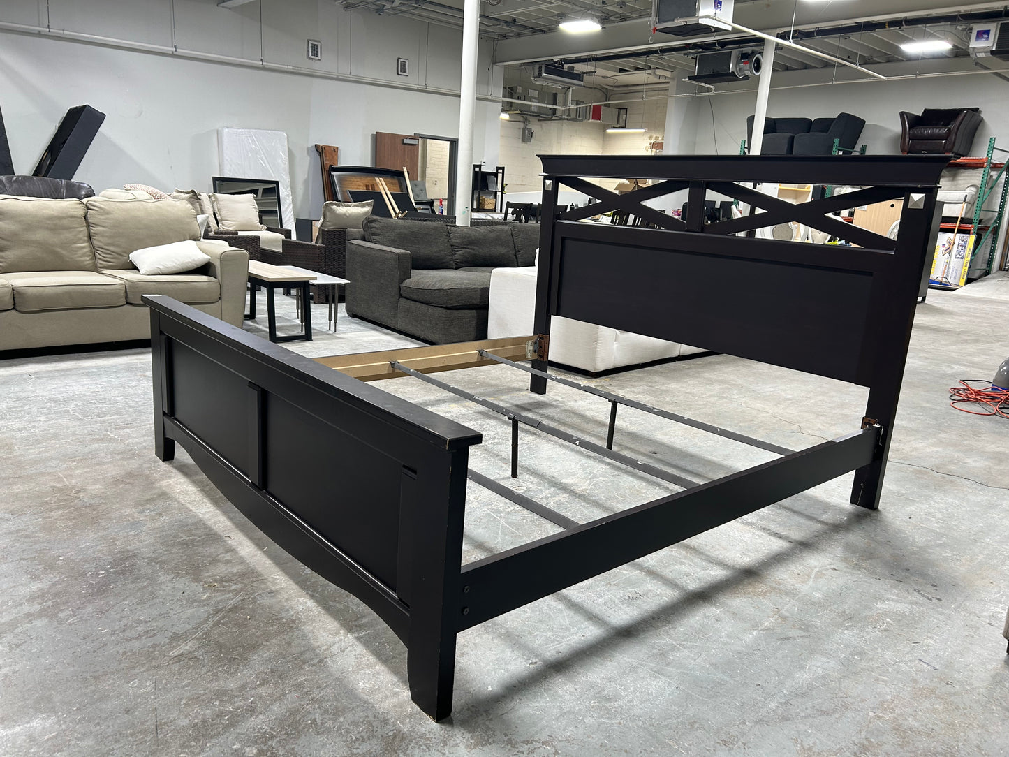 Dark Brown King-Size Bed Frame