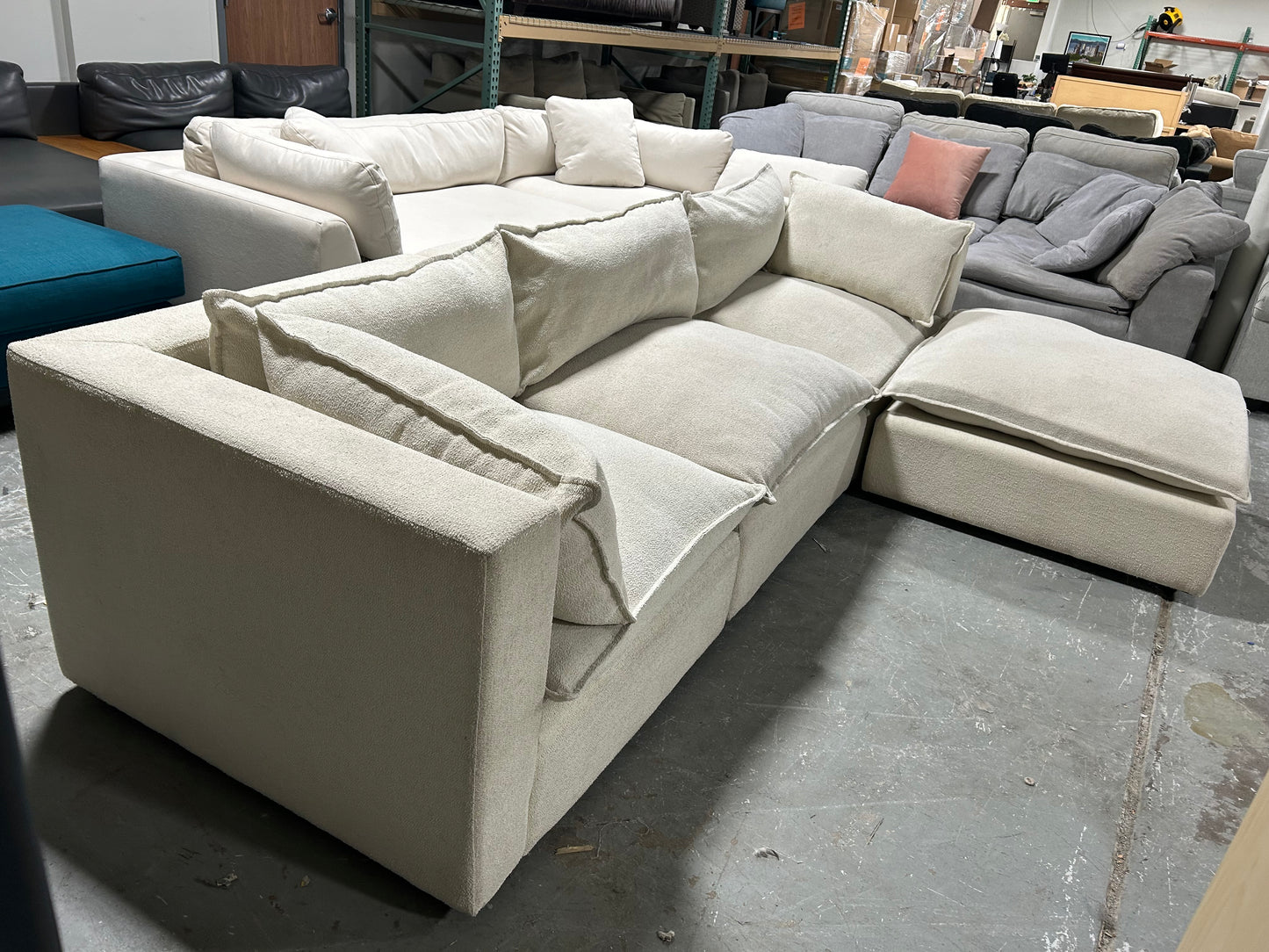 Joybird Off-White Bouclé Haine Sectional