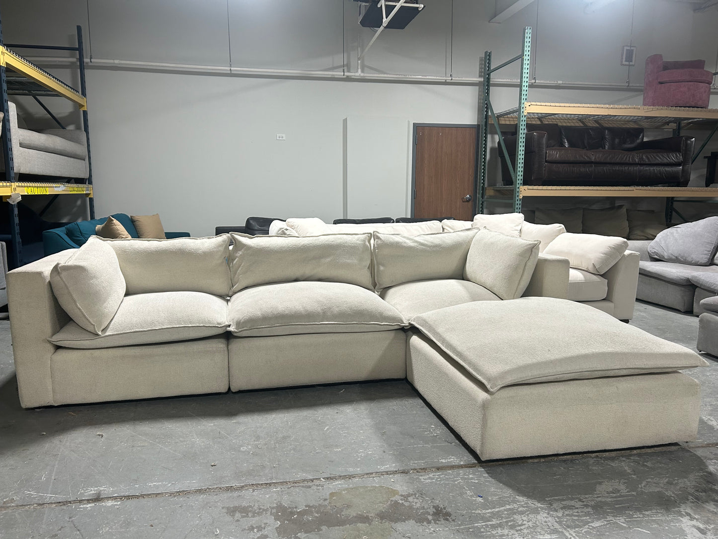 Joybird Off-White Bouclé Haine Sectional