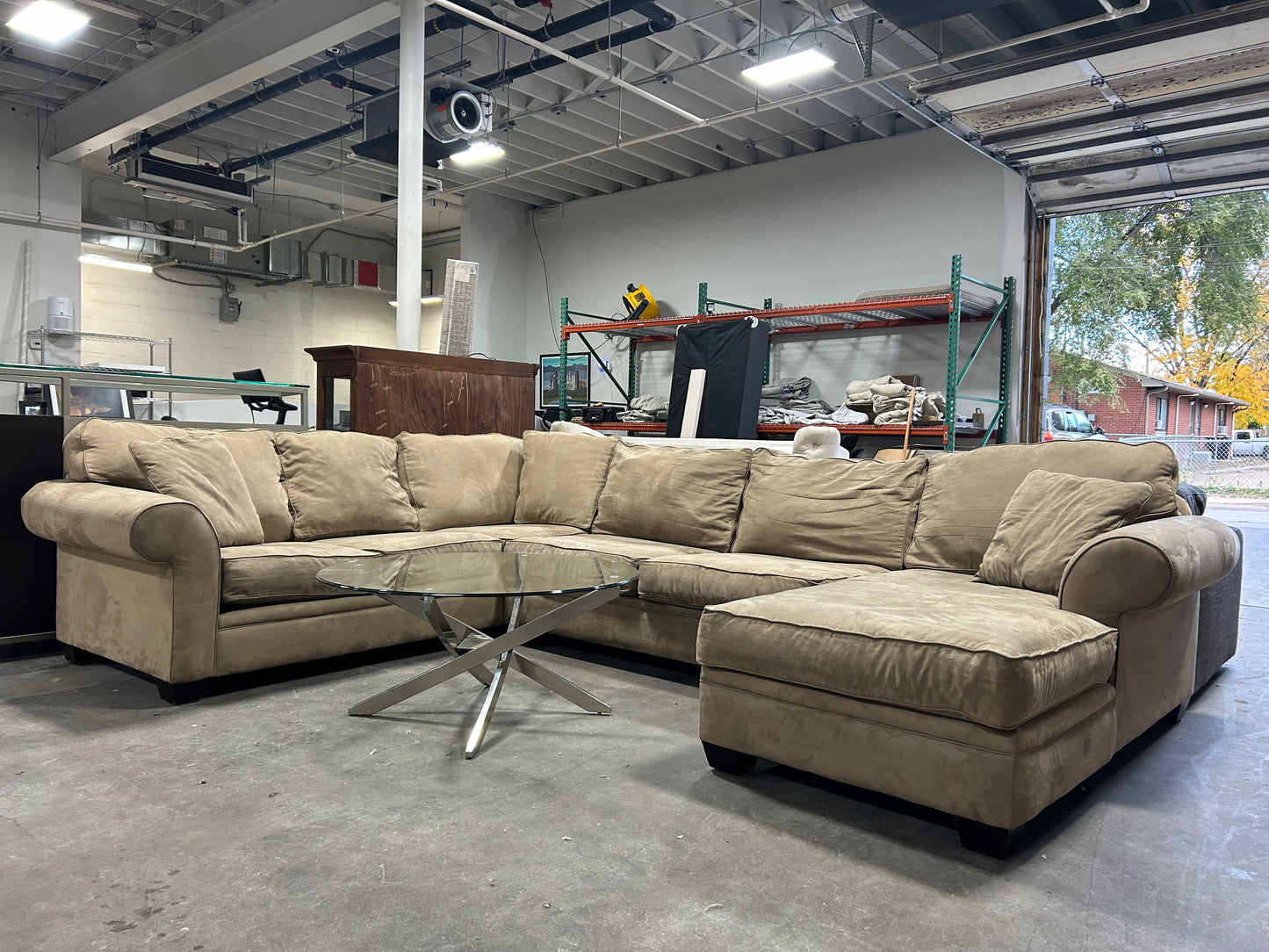 Jonathan Louis Large 3-Pc Brown Chaise Sectional