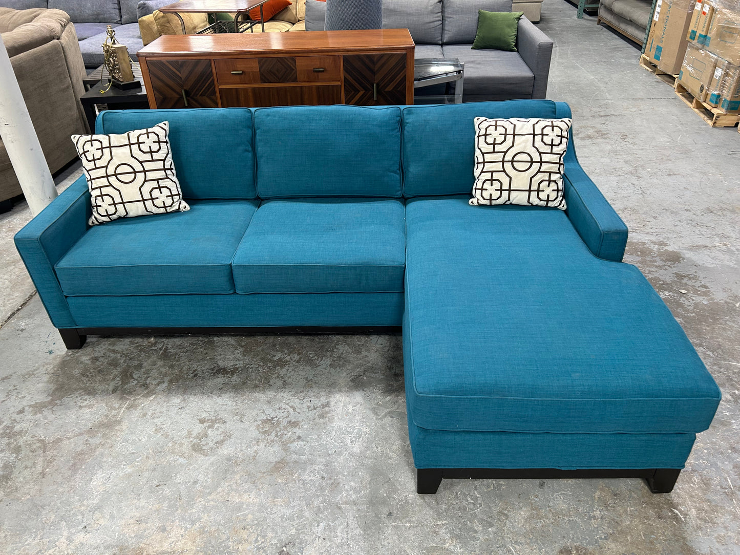 Jonathan Louis Teal Reversible Chaise Sectional