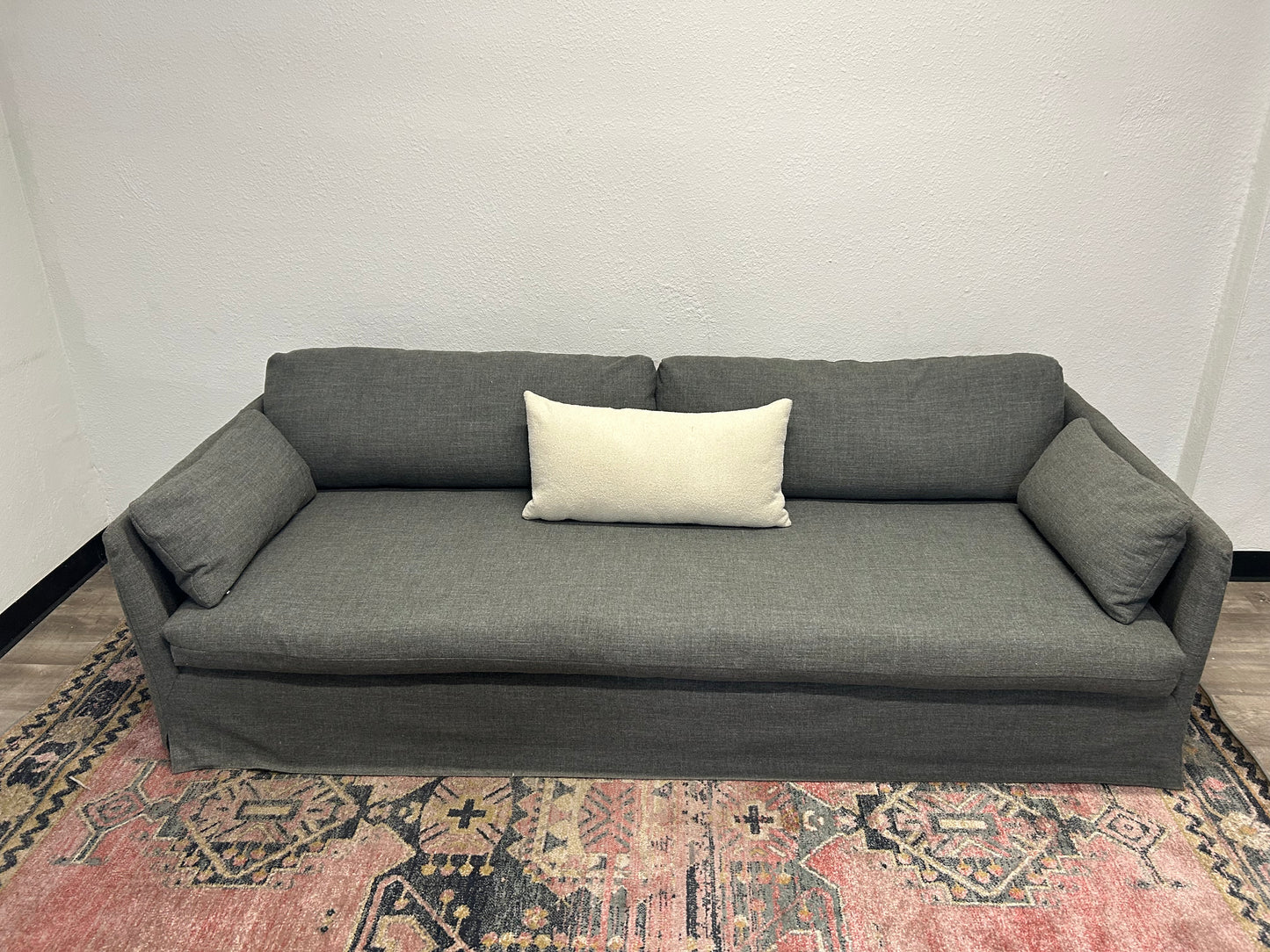 Crate & Barrel Charcoal Gray 94” Rivera Sofa