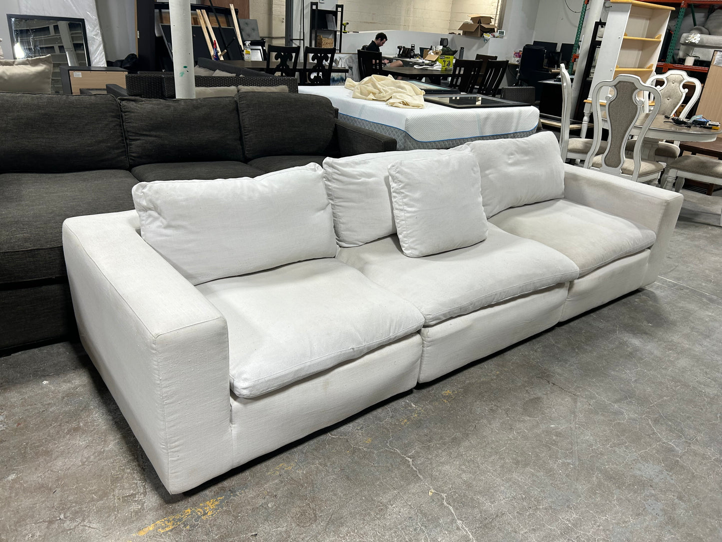 3-Pc Modular White Cloud Sofa
