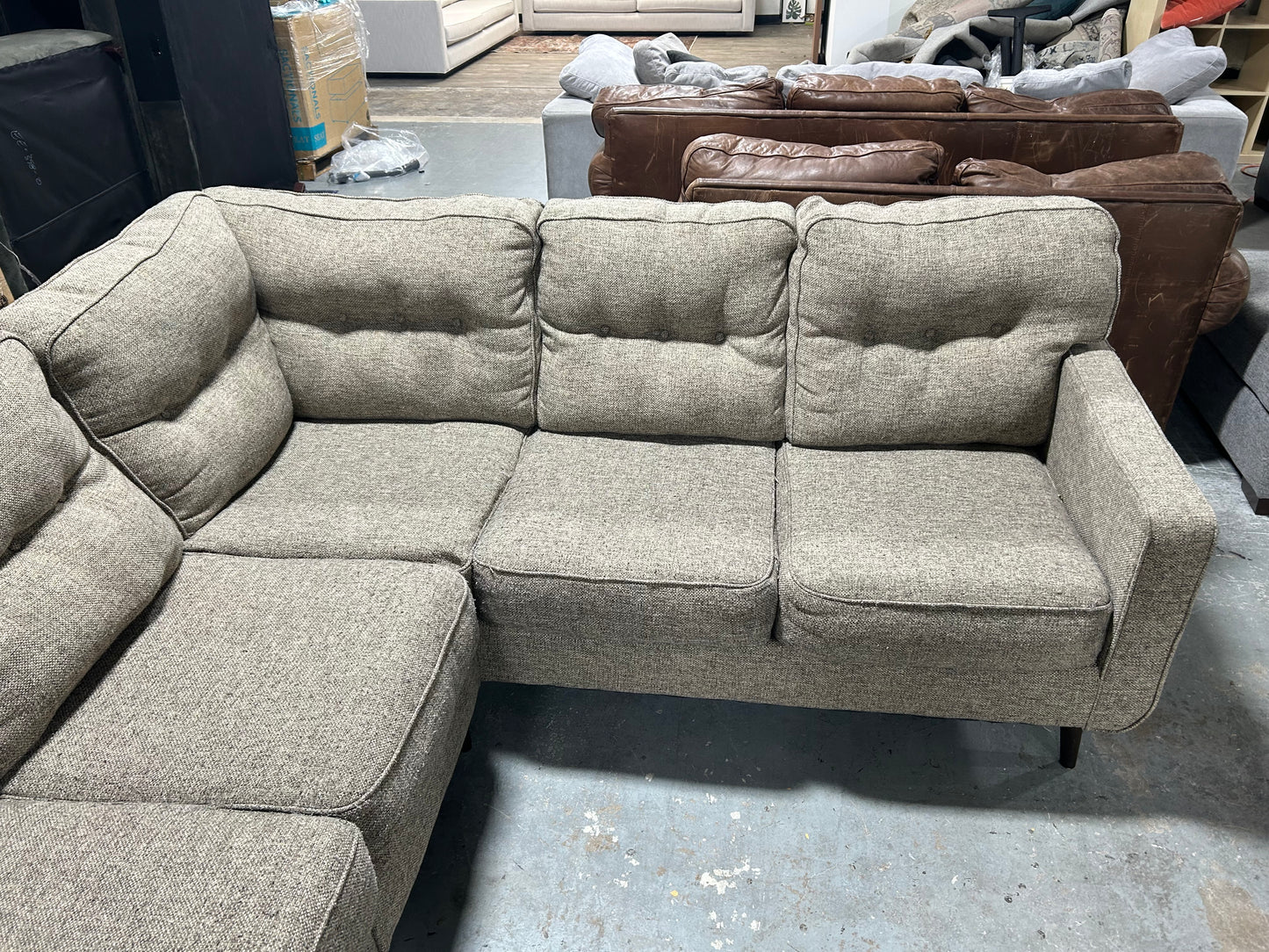 3-Pc Taupe MCM Sectional