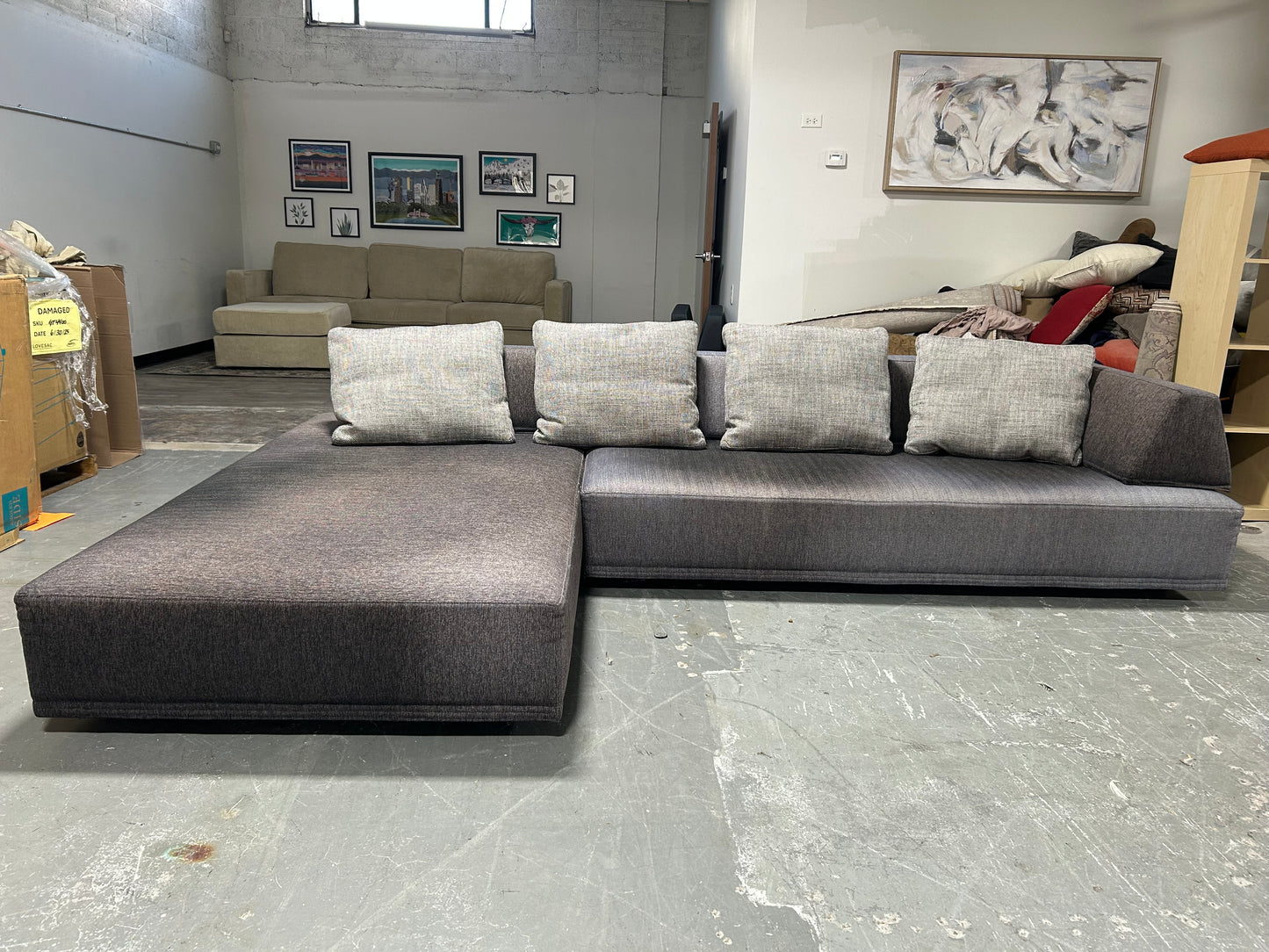 2-Pc Gray Modern Playground Sectional