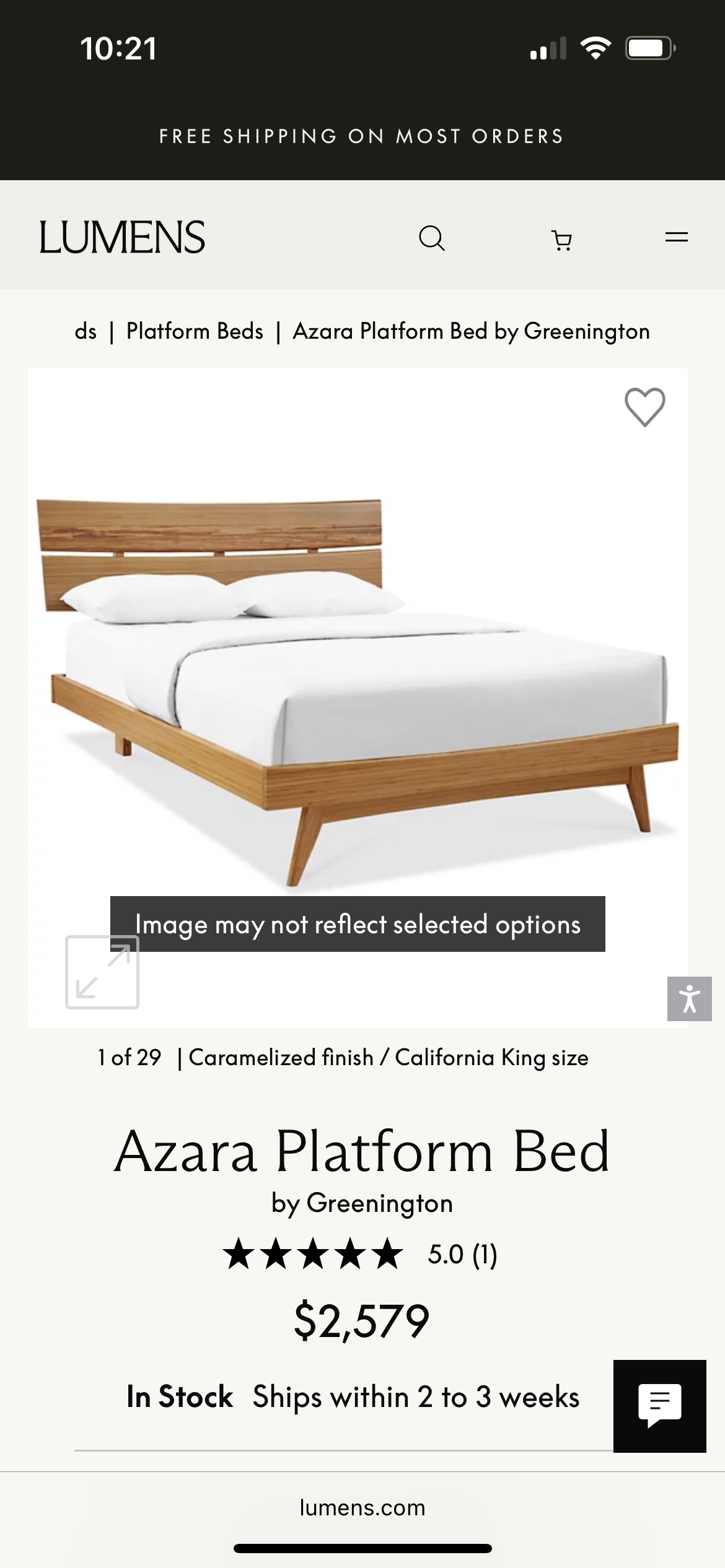 Eastern King Azara Sable MCM Platform Bed