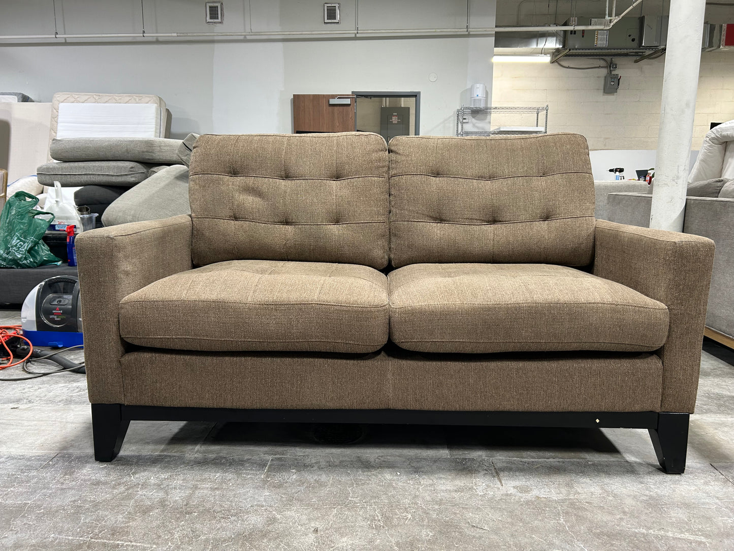 Taupe 64” Mid-Century Modern Sofa