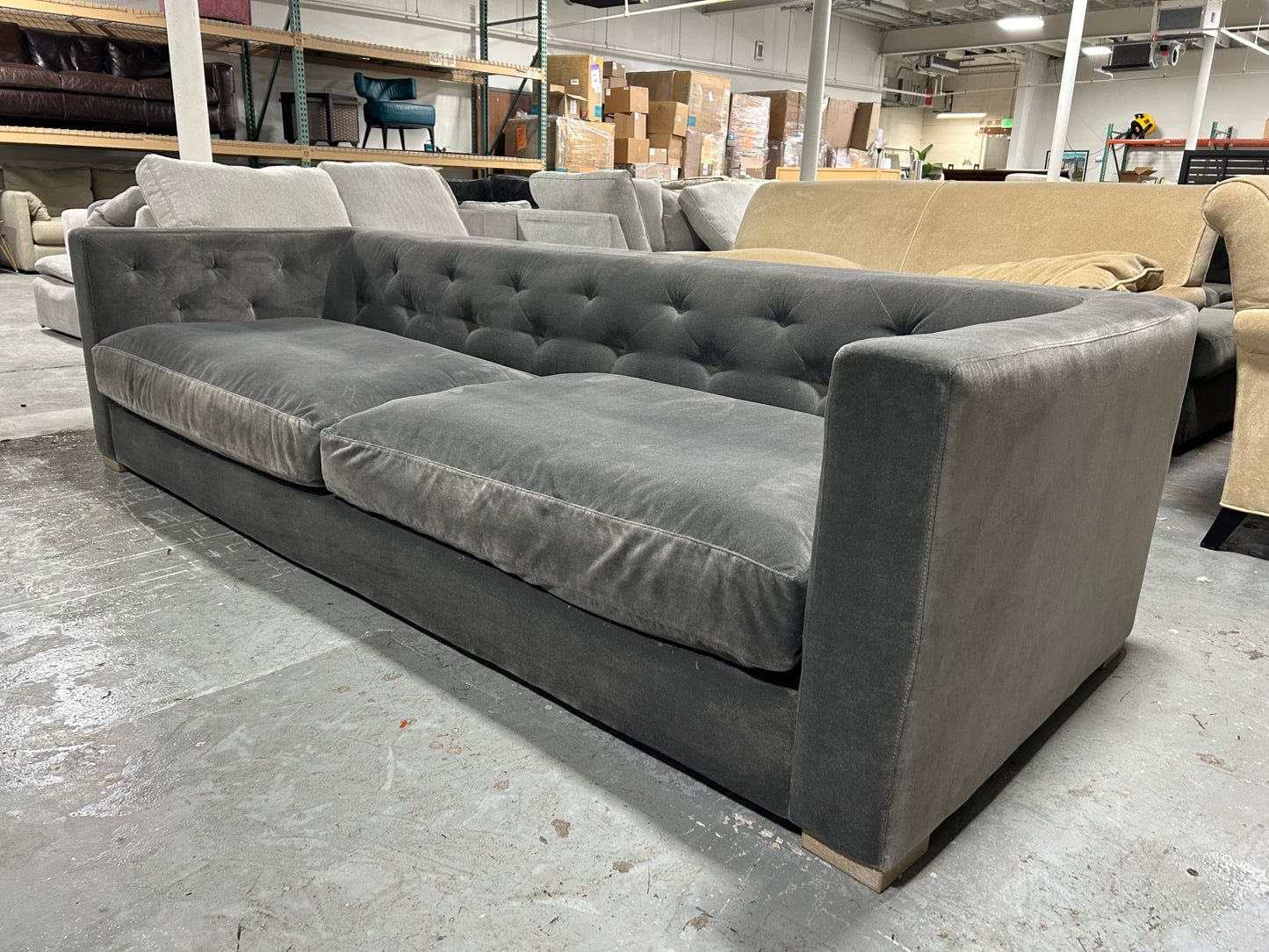 Restoration Hardware Modena Tufted Shelter Arm Sofa