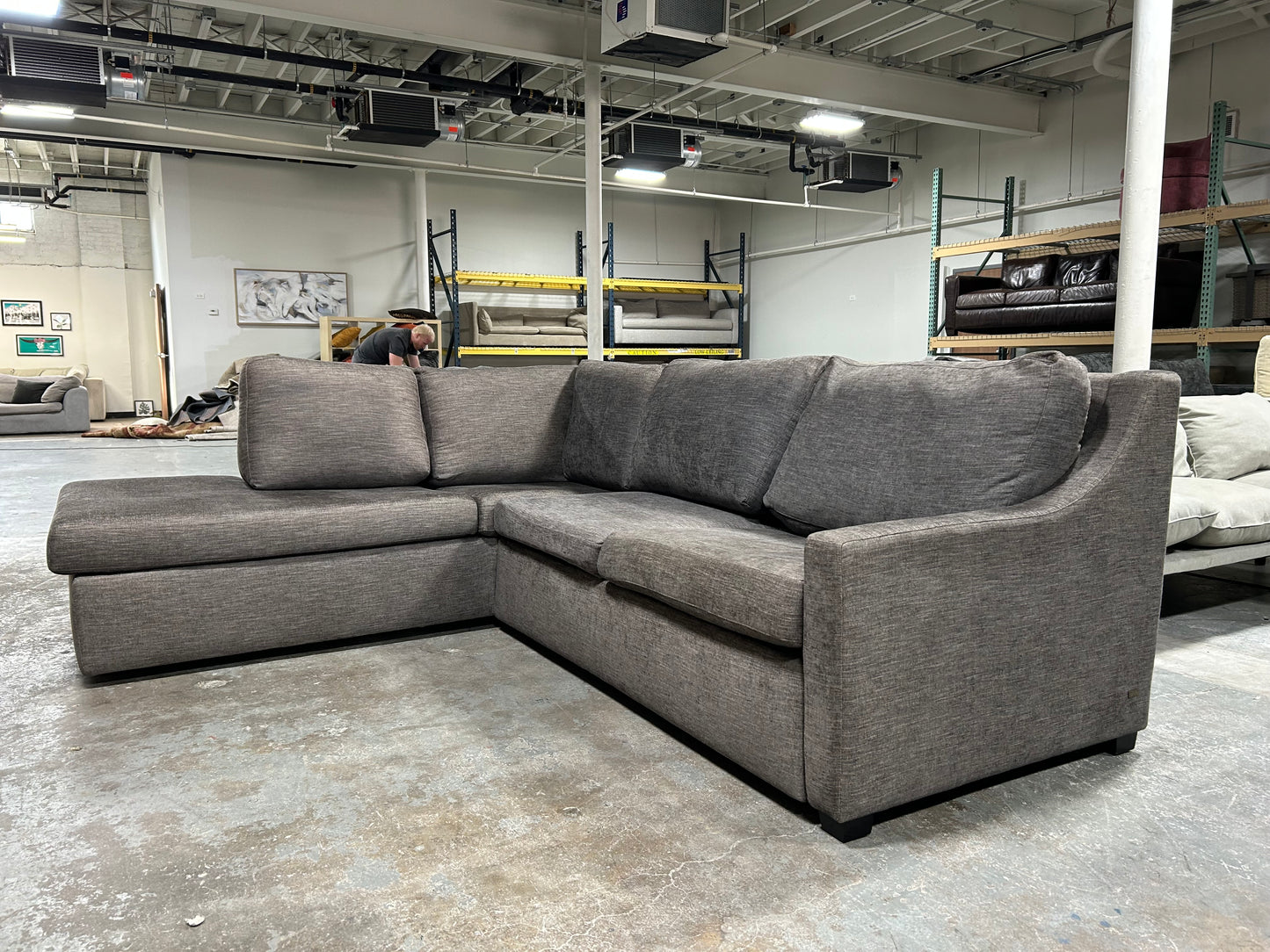 American Leather Gray Bentley Sleeper Sectional