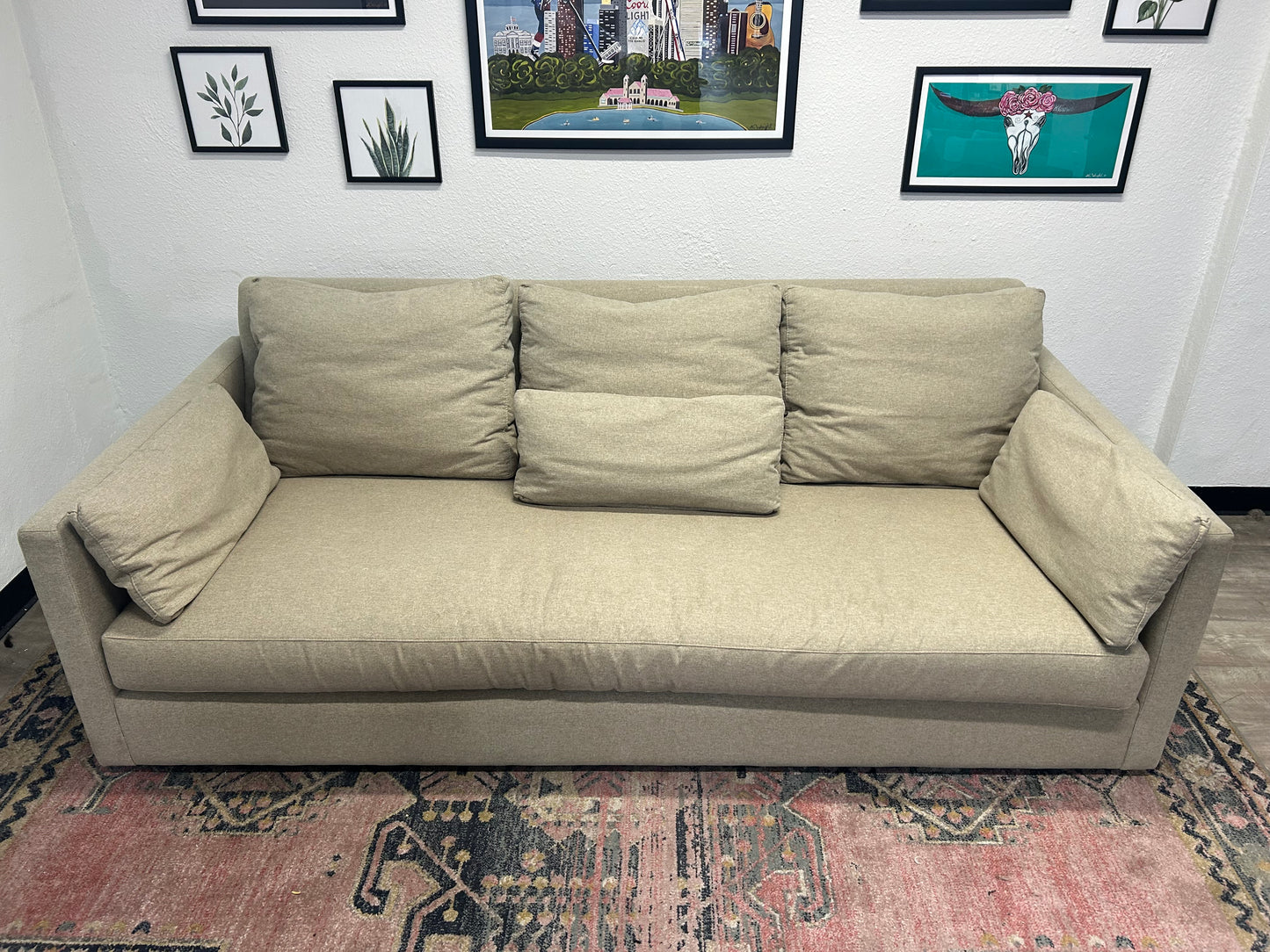 Arhaus Beige Kipton Bench-Seat Sofa