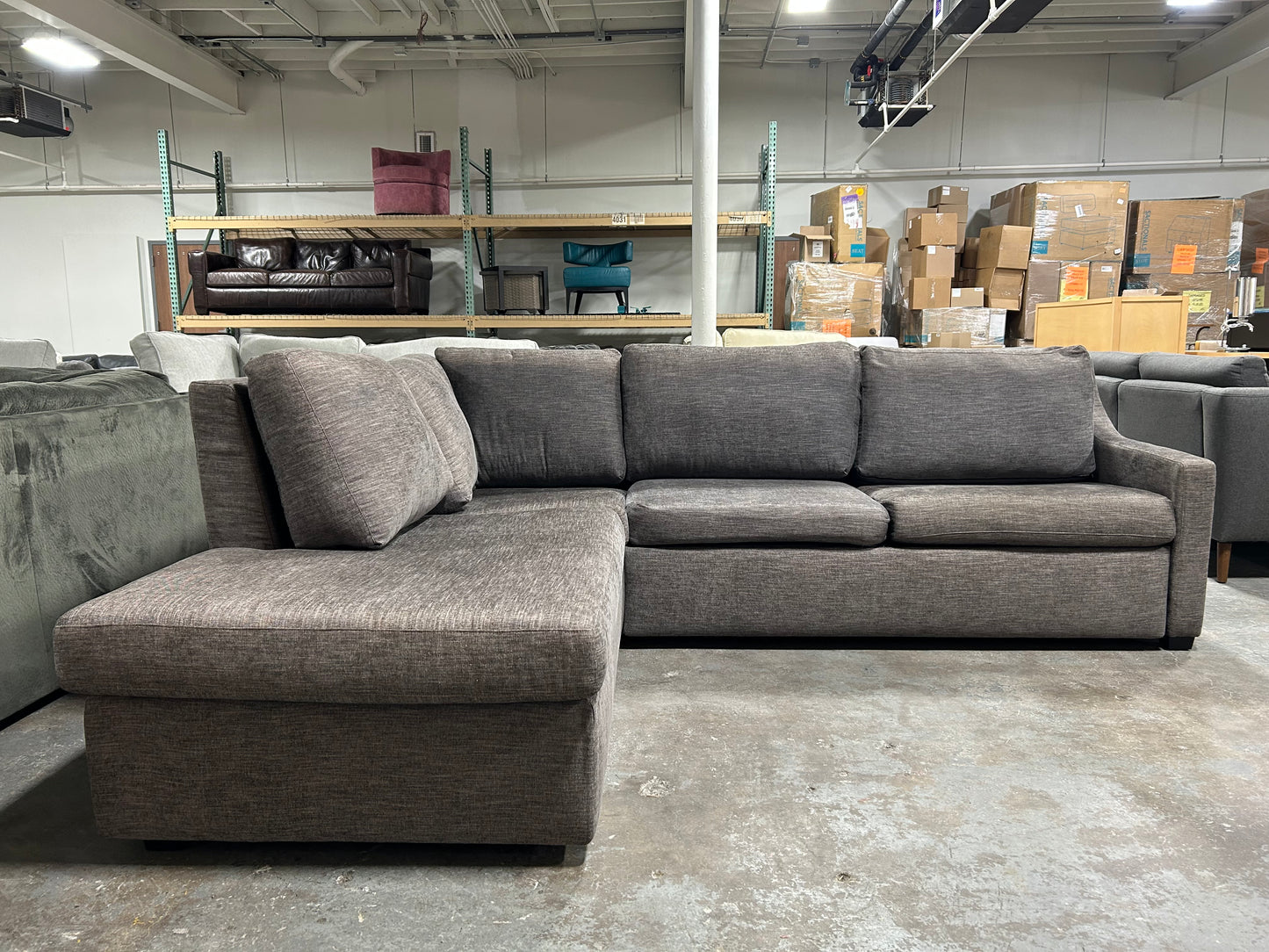 American Leather Gray Bentley Sleeper Sectional