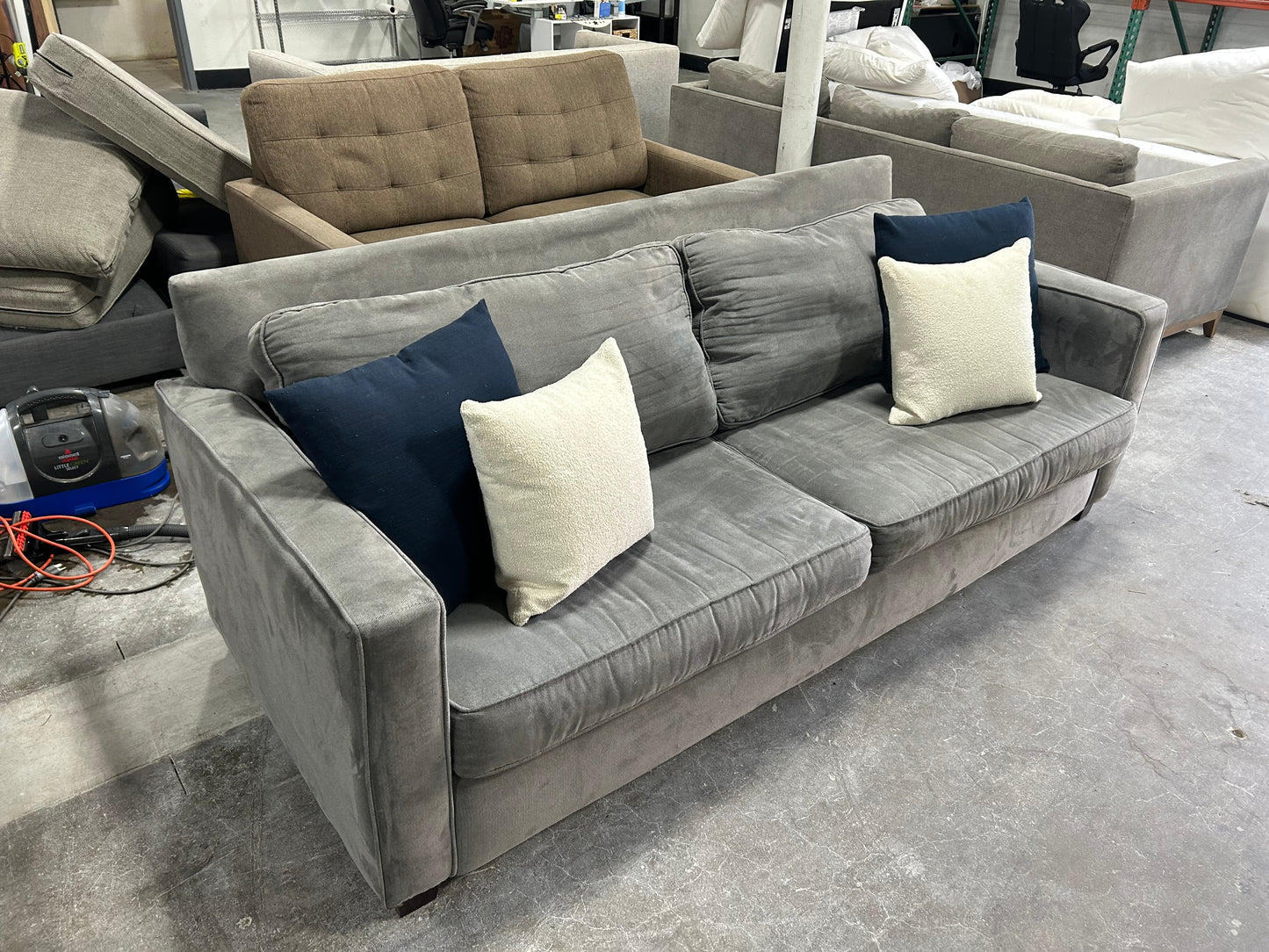 West Elm Gray 86'' Henry Sofa