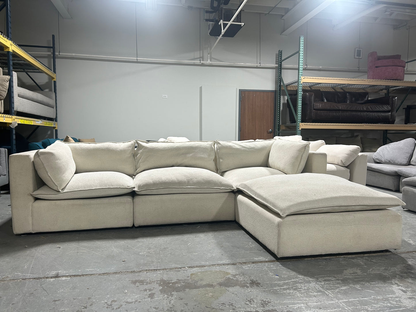 Joybird Off-White Bouclé Haine Sectional