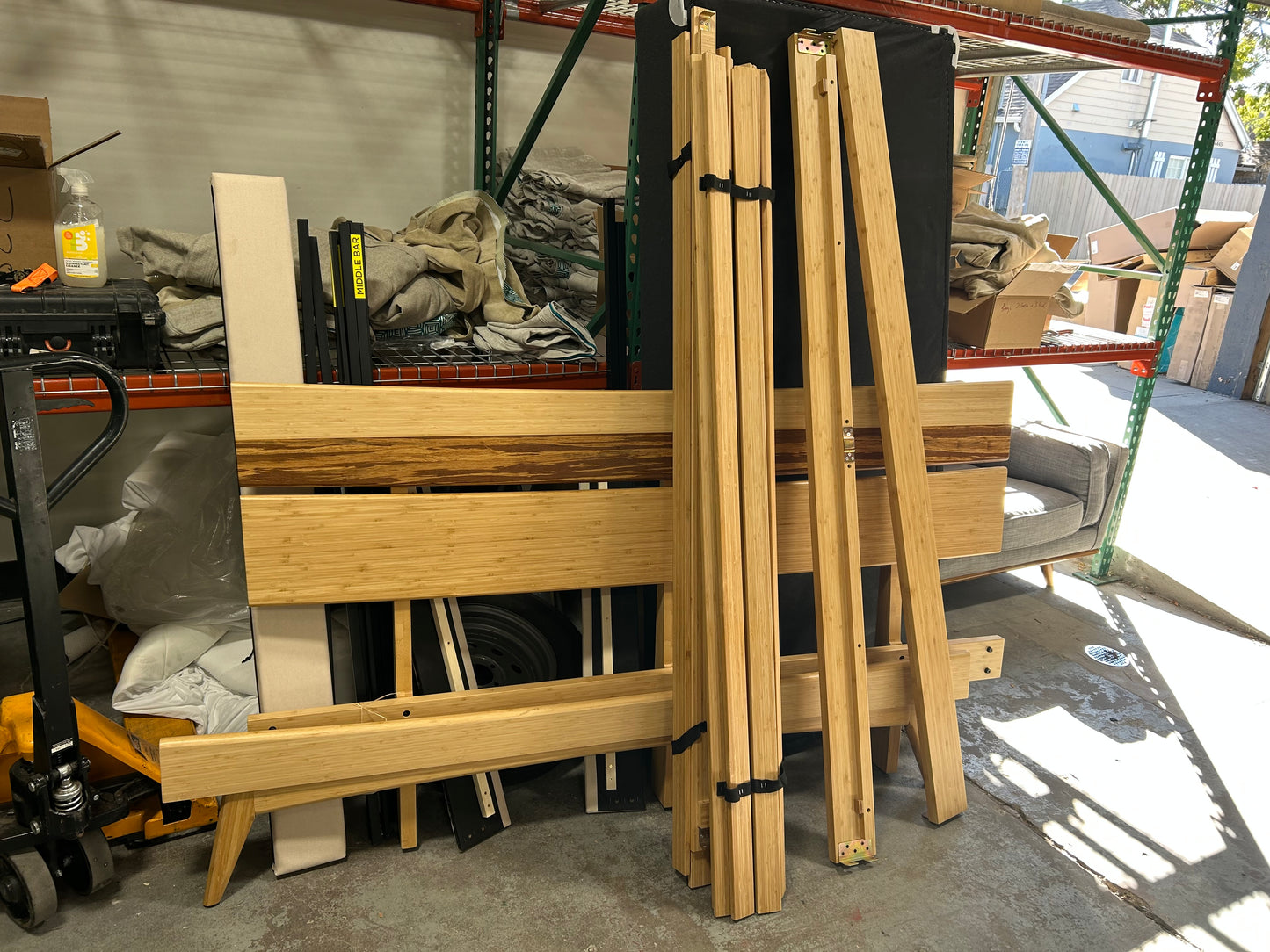 Eastern King Azara Sable MCM Bamboo Platform Bed