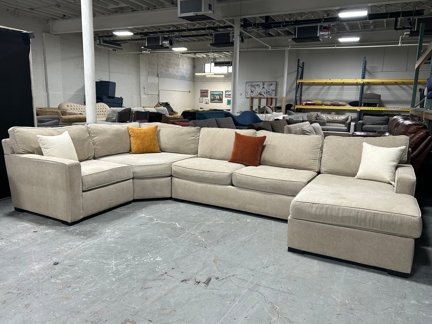 Jonathan Louis Large 4-Pc Beige Chaise Sectional