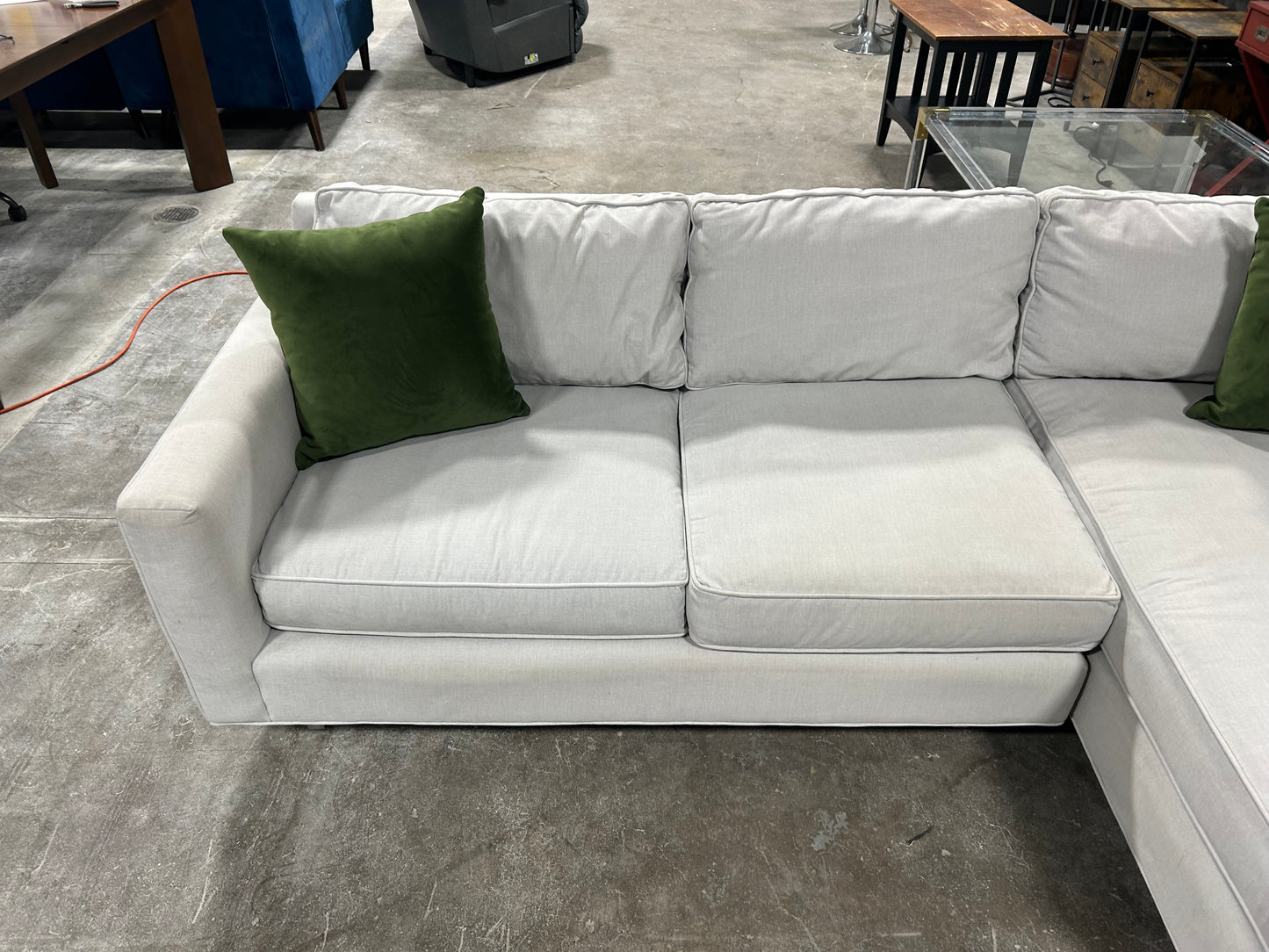 Mitchell Gold Sky Grey Chaise Sectional