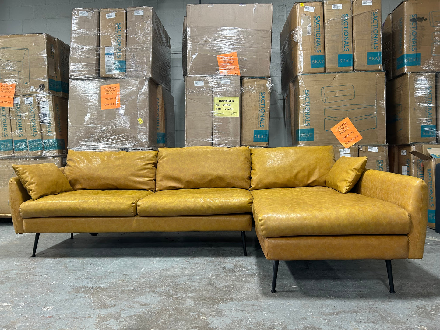 Albany Park Leather Park Sectional