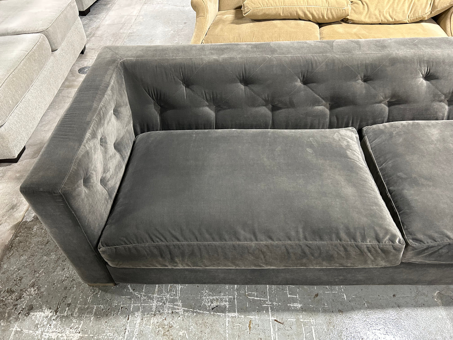 Restoration Hardware Modena Tufted Shelter Arm Sofa