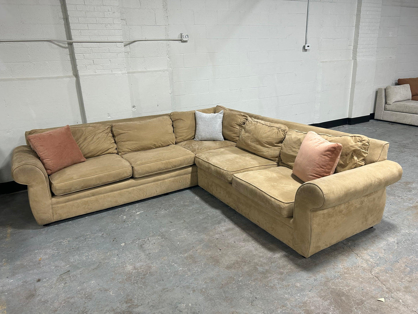 Pottery Barn Beige Pearce Collection L-Shaped Sectional