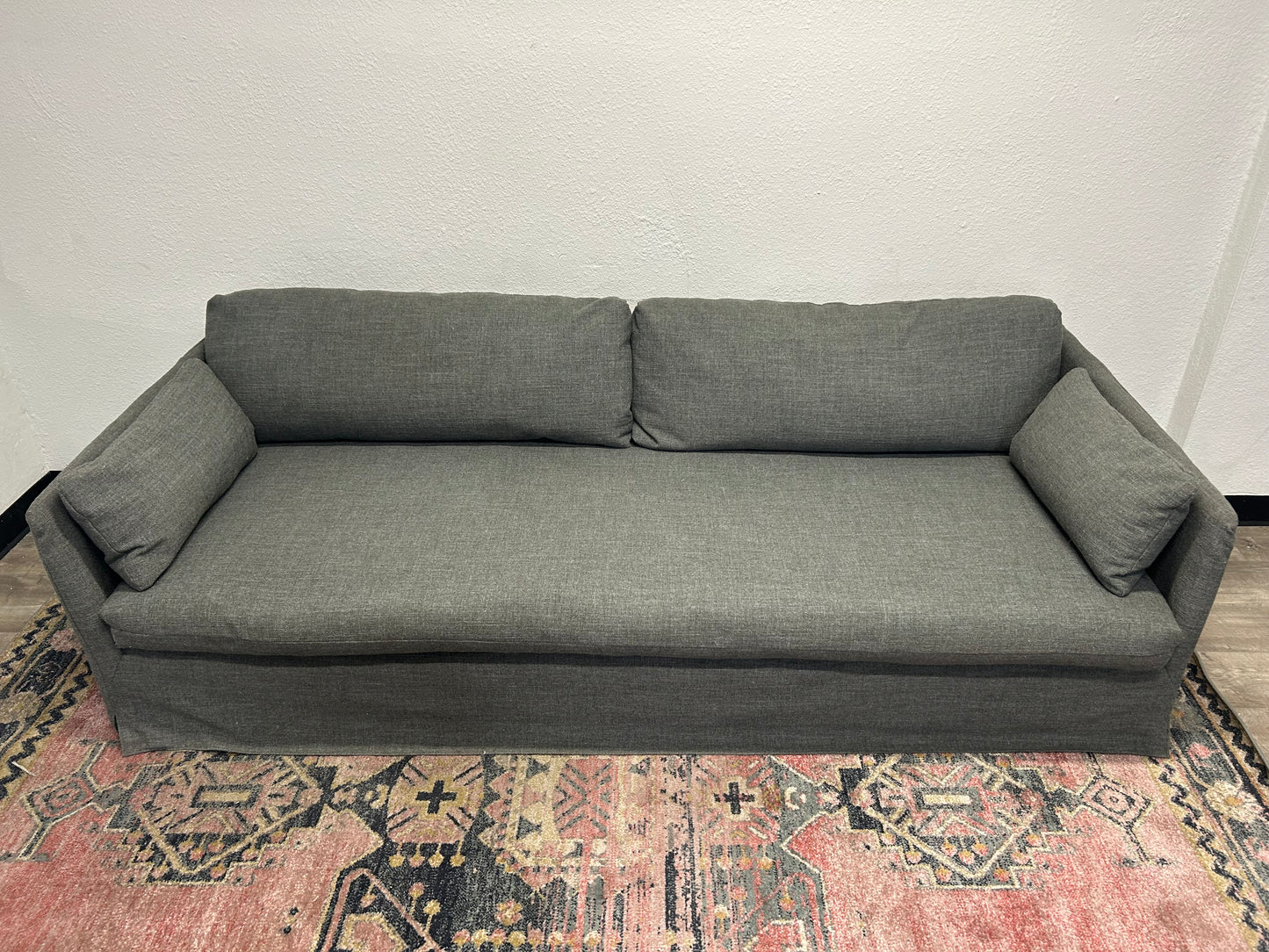 Crate & Barrel Charcoal Gray 94” Rivera Sofa