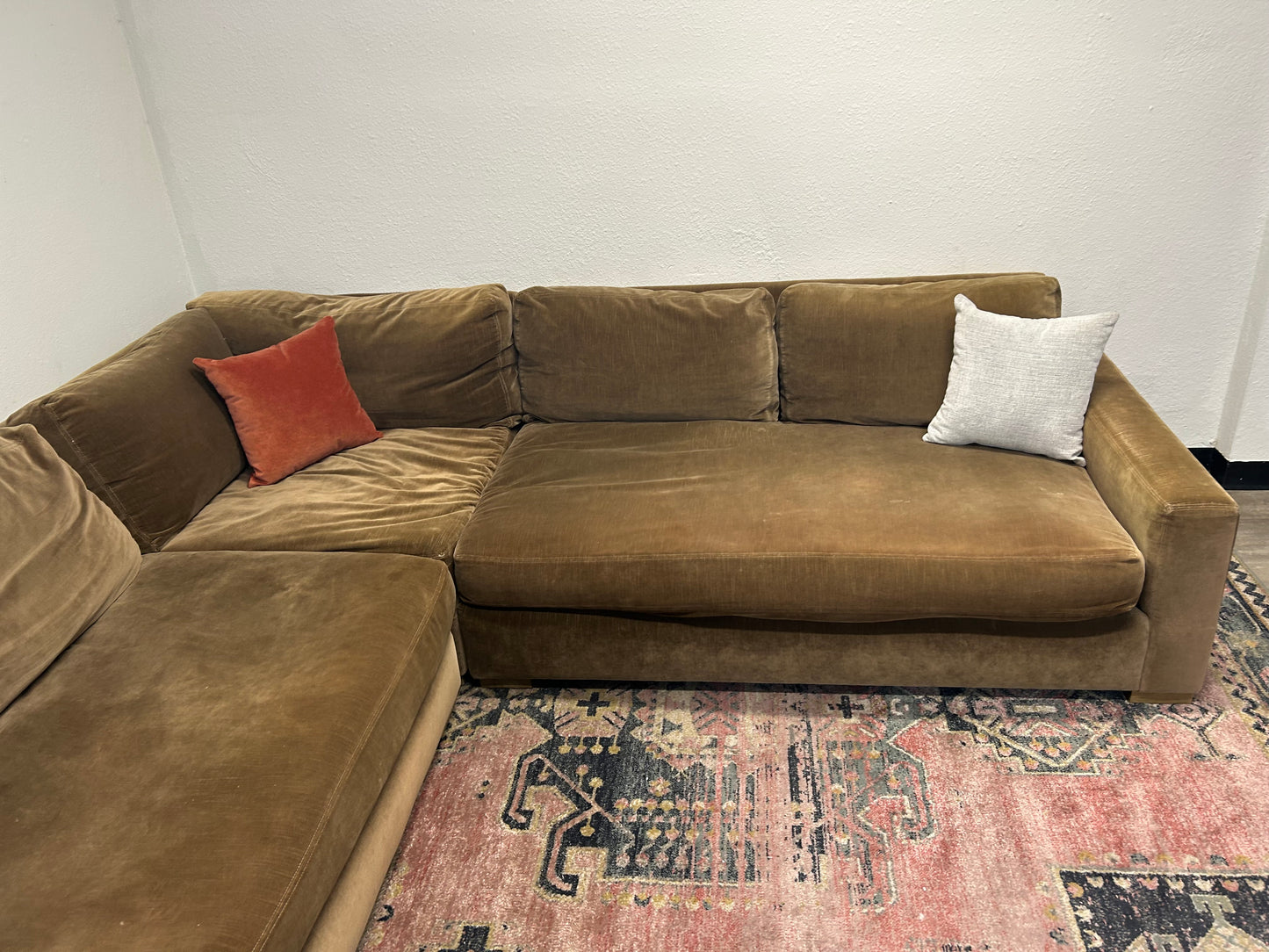 Restoration Hardware 3-Pc Bronze Maxwell Sectional