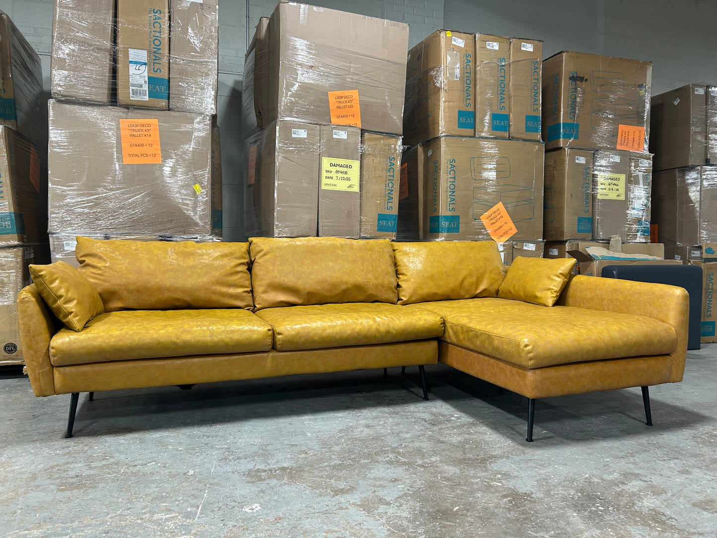 Albany Park Leather Park Sectional
