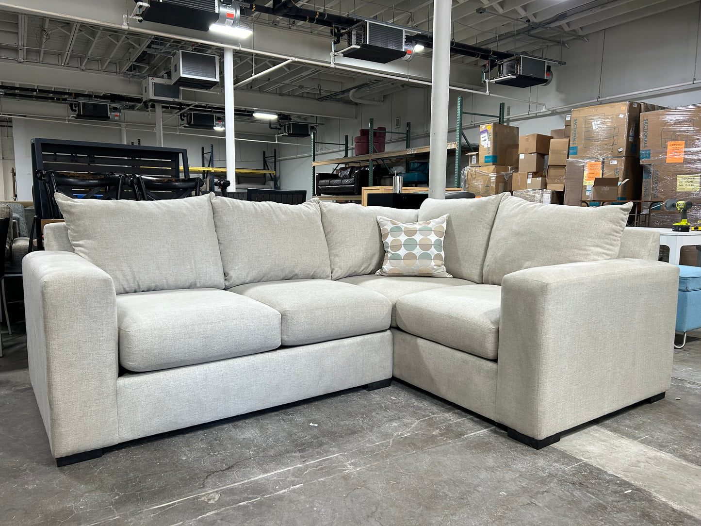 Contemporary 2-Pc Beige Sectional