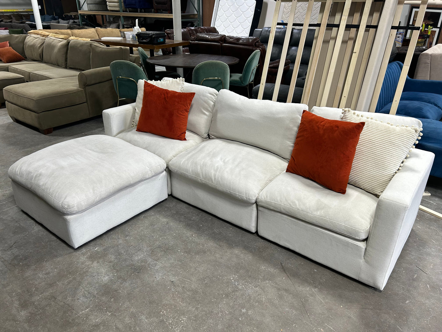 4-Pc Modular Sky Grey Cloud Sectional